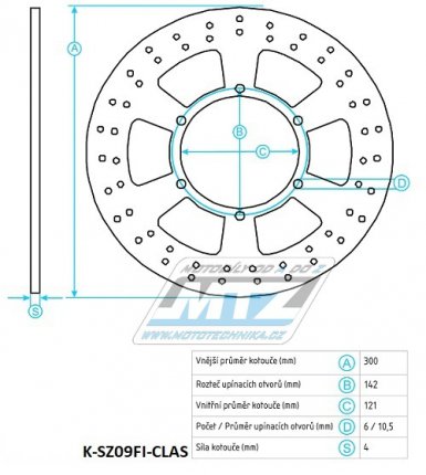 Kotou brzdov (300/121/6D) - Suzuki DR650 / 91-96+DR800 Big S / 90-99