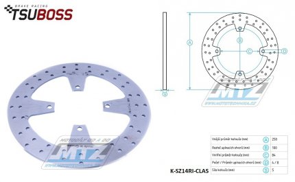 Kotou brzdov (250/84/4D) - Suzuki GS400 / 89+GSF400Bandit / 89-96+GS500E / 89-03+GS500F / 03-07+GSX-F600 Katana / 88-97+GSX750 Katana / 89-92