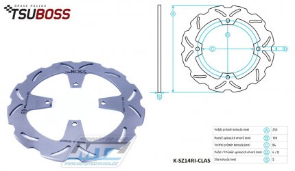 Kotou brzdov (250/84/4D) - Suzuki GS400 / 89+GSF400Bandit / 89-96+GS500E / 89-03+GS500F / 03-07+GSX-F600 Katana / 88-97+GSX750 Katana / 89-92