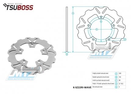 Kotou brzdov (220/89/5D) - Suzuki GSXR600 / 97-16 + SV650 + GSXR750+GSXR1000+SV1000+TL1000+GSXR1100