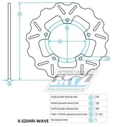 Kotou brzdov (210/109/5D) - Suzuki Burgman250 / 98-02+Burgman400 / 99-02