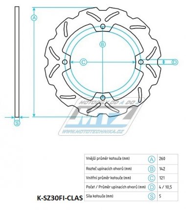 Kotou brzdov nerezov (260/121/4D) - Suzuki Burgman / 02-05