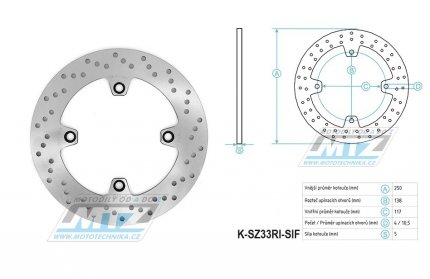 Kotou brzdov (250/117/4D) - Suzuki AN650 Burgman / 02-04