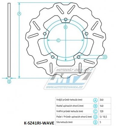 Kotou brzdov nerezov (240/120/5D) - Suzuki GW250Inazuma+GSR600+SFV650Gladius+GSF650Bandit + GSX650F+SV650+GSR750 + GSF1200Bandit+GSF1250Bandit+GSX1250FA