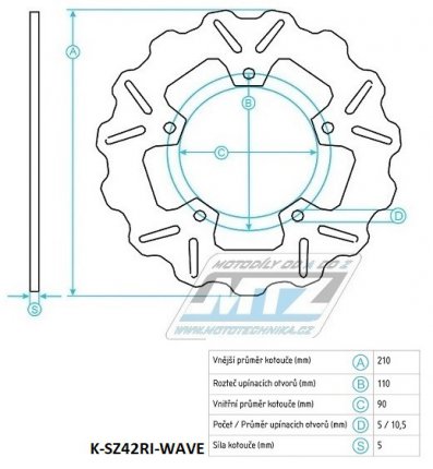 Kotou brzdov (210/90/5D) - Suzuki AN400 Burgman / 11-20