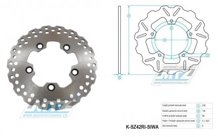 Kotou brzdov (210/90/5D) - zubat desing WAVE - Suzuki AN400 Burgman / 11-20 + LT500R Quadracer