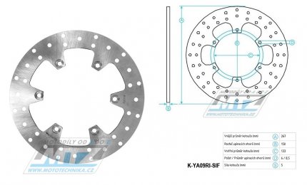 Kotou brzdov (267/132/6D) - Yamaha SR125+RD+SR400+XP500+XJ600+SRX600+YX600+XJ650 + FZ750+FZR750+FZX750+XJ750+XV750 Virago + TDM900+XJ900+FZR1000+FZS1000 Fazer+XV1000 Virago+XV1100 Virago + BT1100+XJR1200+XJR1300+XVS1300+MT-01