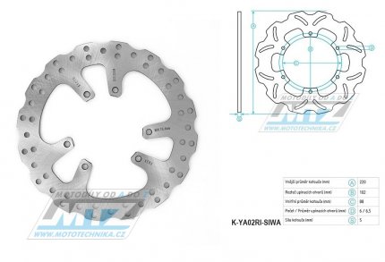 Kotou brzdov (220/86/6D) - Yamaha XT600+XT600E / 87-02 + XTZ600 Tenere / 87-98 + DT80LC