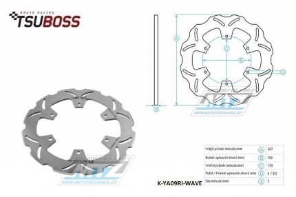 Kotou brzdov (267/132/6D) - Yamaha SR125+RD+SR400+XP500+XJ600+SRX600+YX600+XJ650 + FZ750+FZR750+FZX750+XJ750+XV750 Virago + TDM900+XJ900+FZR1000+FZS1000 Fazer+XV1000 Virago+XV1100 Virago + BT1100+XJR1200+XJR1300+XVS1300+MT-01