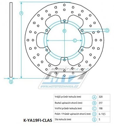 Kotou brzdov (320/198/6D) - Yamaha XJ600N / 91-97+XJ600SDiversion / 91-97+XVZ1300 / 96-07