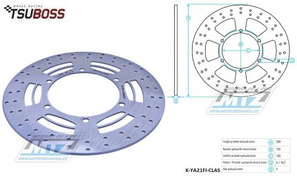 Kotou brzdov (298/132/6D) - Yamaha SR400 / 14-16 + XVS950 / 09-15 + XVS1300 MidnightStar / 07-16 + XVS1300Custom / 14-16