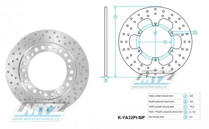 Kotou brzdov (245/115/6D) -Yamaha YP250 Majesty / 96-07 + MBK Skyliner250 / 96-05