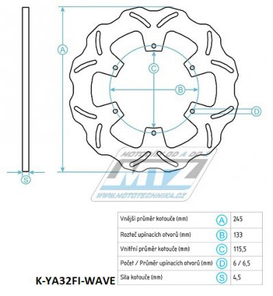 Kotou brzdov (245/115/6D) -Yamaha YP250Majesty / 96-07 + MBK Skyliner250 / 96-05