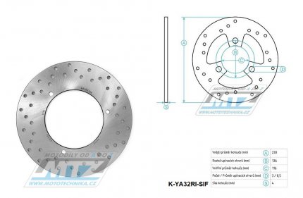 Kotou brzdov (230/116/3D) - Yamaha YP250 Majesty / 00-07 + MBK 250 Skyliner / 00-05