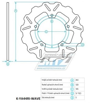 Kotou brzdov nerezov (245/105/5D) -Yamaha FZ6N+FZ6S Fazer+MT03 660+FZ1 Fazer