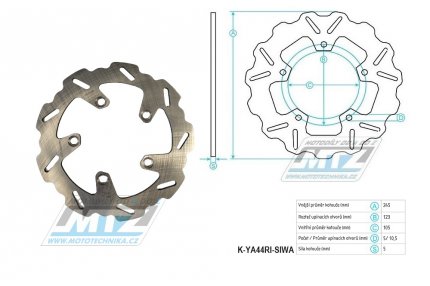 Kotou brzdov (245/105/5D) -Yamaha FZ6N+FZ6S Fazer+MT03 660+FZ1 Fazer