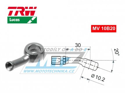 Koncovka brzdov hadice TRW VarioFlex MV10B20 (banjo 10mm zahnut 20) - barva titan