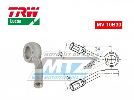 Koncovka brzdov hadice TRW VarioFlex MV10B30 (banjo 10mm zahnut 20/20) - barva Alu stbrn