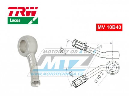 Koncovka brzdov hadice TRW VarioFlex MV10B40 (banjo 10mm zahnut 20/20) - barva Alu stbrn