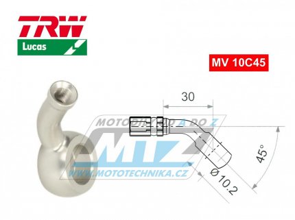 Koncovka brzdov hadice TRW VarioFlex MV10C45 (banjo 10mm zahnut 45) - barva Alu stbrn