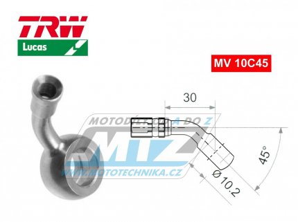 Koncovka brzdov hadice TRW VarioFlex MV10C45 (banjo 10mm zahnut 45) - materil nerez