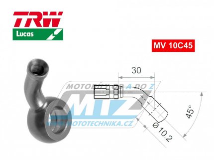 Koncovka brzdov hadice TRW VarioFlex MV10C45 (banjo 10mm zahnut 45) - barva titan