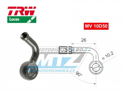 Koncovka brzdov hadice TRW VarioFlex MV10D50 (banjo 10mm zahnut 90/90) - barva titan