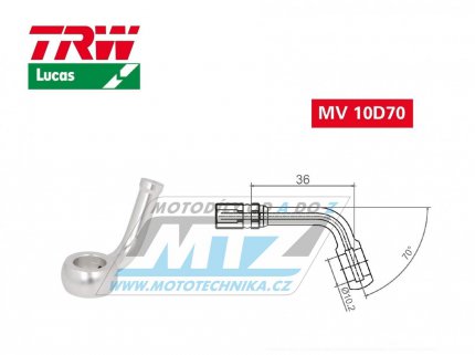 Koncovka brzdov hadice TRW VarioFlex MV10D70 (banjo 10mm zahnut 70) - barva Alu stbrn