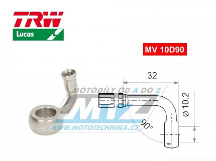 Koncovka brzdov hadice TRW VarioFlex MV10D90 (banjo 10mm zahnut 90) - materil nerez