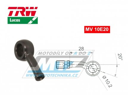 Koncovka brzdov hadice TRW VarioFlex MV10E20 (banjo 10mm zahnut 20/90) - barva titan