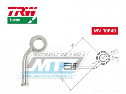 Koncovka brzdov hadice TRW VarioFlex MV10E40 (banjo 10mm zahnut 45/90) - barva Alu stbrn