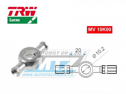 Koncovka brzdov hadice TRW VarioFlex MV10K00 (banjo 10mm mezi hadice) - barva Alu stbrn