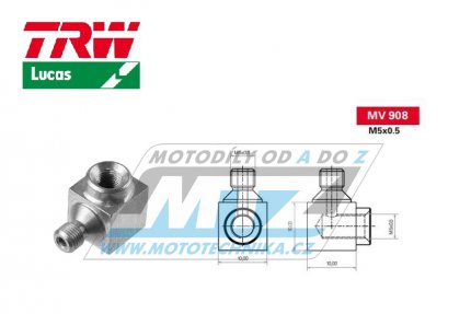 Koncovka brzdov hadice TRW VarioFlex MV908 (spojka hlov 90) - materil nerez