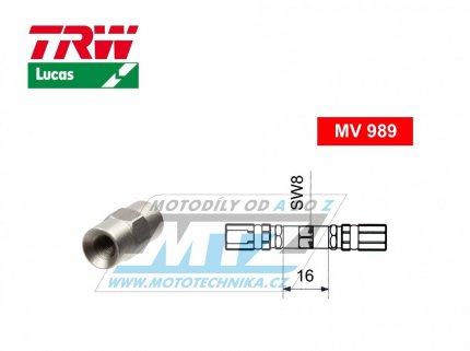 Koncovka brzdov hadice TRW VarioFlex MV989 (spojka mezi hadice) - materil nerez