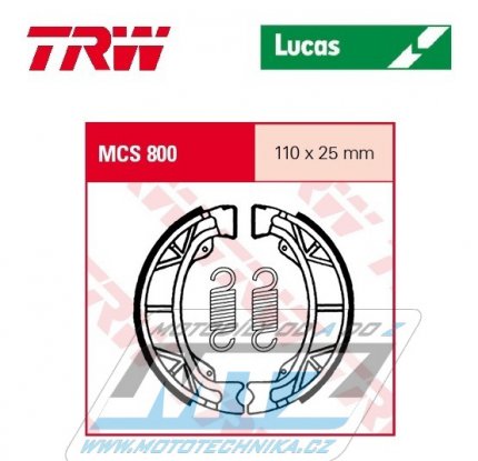 Brzdov obloen (brzdov pakny) TRW Lucas MCS800 - Aprilia+Baotian+Benelli+Benzhou+Beta+Cagiva+Daelim+Endres+E-Ton+Gilera+Honda+Jack Fox(Benzhou)+Jonway(Benzhou)+KTM+Kymco+Lifan+Malaguti+Peugeot+PGO+Piaggio+ REX+Sachs+Sinnis+Sinnis(Qingqi)+SYM+Wuyan