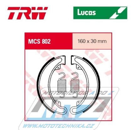 Brzdov obloen (brzdov pakny) TRW Lucas MCS802 - Honda CB250G + CJ250T + TRX300FW Fourtrax + CB350F Four + CB350K + CB360G + CJ360T + CB400F Four