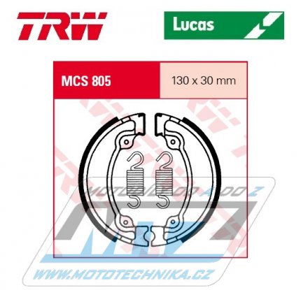 Brzdov obloen (brzdov pakny) TRW Lucas MCS805 - Derbi DFW50 + Honda CA125 Rebel + VT125C Shadow + XL500S + XR500R + XL600LM Paris Dakar + XL600R + XL600RM + XL600V Transalp + Laverda Quasar 50 + Quasar 100