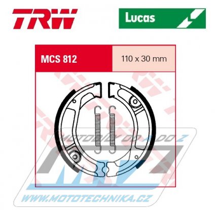 Brzdov obloen (brzdov pakny) TRW Lucas MCS812 - Honda NX250 + XL250R + XL250S + XR250R + XL350R