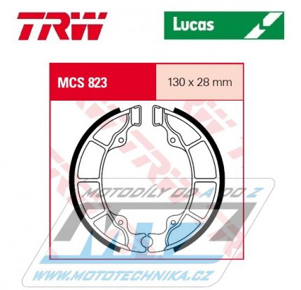 Brzdov obloen (brzdov pakny) TRW Lucas MCS823 - Honda TRX350G -N + Suzuki UC125 Epicuro + UE150CT