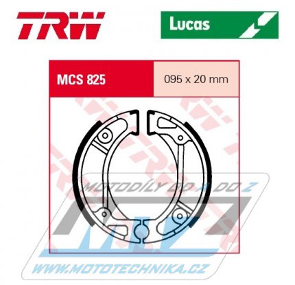 Brzdov obloen (brzdov pakny) TRW Lucas MCS825 - Honda NPS50 Zoomer + NS50 M + NVS50 Today + PK50 DX Wallaroo + QR50D L + QR50M Y + SA50 Vision + SK50 Dio + CR80R + CRF110 + CRF125 + Kymco CX50 Curio + CX50 Super + DJ50 2T + DJ50 Refined ...