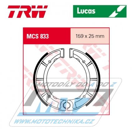 Brzdov obloen (brzdov pakny) TRW Lucas MCS833 - Yamaha YFB250 Timberwolf + YFM250 Bear Tracker + YFM350ER + YFM350UH, UJ, UK