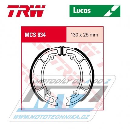 Brzdov obloen (brzdov pakny) TRW Lucas MCS834 - SYM Shark 50 + Euro MX 125 + HD125DT + Megalo 125 + Shark 125 + Tonic 125 + VS125 + Shark 150