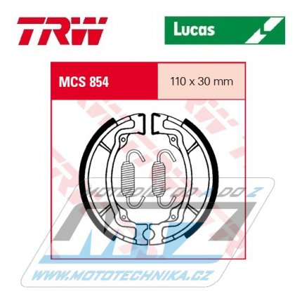 Brzdov obloen (brzdov pakny) TRW Lucas MCS854 - Kawasaki AE50 + R50 + AE80 + AR80 + KE100 + KH100EL + KH100G + KM100 + KV100A -B + KX125 + KDX200 + KLT200 + KLT250 Prairie + Modenas Kriss 110 + Kriss 115 + Suzuki A50K + AP50S + GT50 + GT50K ...