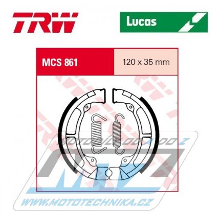 Brzdov obloen (brzdov pakny) TRW Lucas MCS861 - Kawasaki KE175 rear / 79-82 + KLR250 rear / 80-82 + KLR250 rear / 84-96