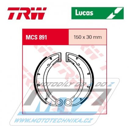 Brzdov obloen (brzdov pakny) TRW Lucas MCS891 - MZ/MUZ ETZ125 + Saxon Roadstar 125 + Saxon Sportstar 125 + TS125 + ETZ150 + TS150 + 251 Saxon Sportstar + 301 Saxon + 301 Saxon Sportstar + Saxon 500