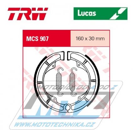 Brzdov obloen (brzdov pakny) TRW Lucas MCS907 - Suzuki GN250 + GSX250E, EGT + GT250E, N + GN400L + GN400TD + GSX400E + GSX400E, L + GSX400S + LT400F -F Eiger + GS450ET, LT + GS450L + GS450T + GR650X + LS650F Savage + LS650P Savage ...