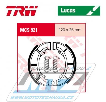 Brzdov obloen (brzdov pakny) TRW Lucas MCS921 - Atala AT10 25 Byte + Carosello 25 + AT12 50 Hacker + Carosello 50 + Skeggia 50 + Hacker 125 + Derbi Vamos M25 + Atlantis AC50 + Aventura 50 + Easy 50 + Manhattan 50 + Predator AC50 + Record 50 ...