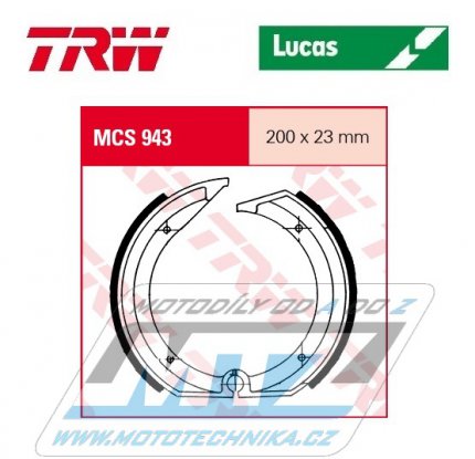 Brzdov obloen (brzdov pakny) TRW Lucas MCS943 - BMW K75 750/2 rear / 89-96 + R80RT 800/2 rear / 89-95