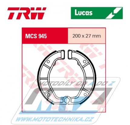 Brzdov obloen (brzdov pakny) TRW Lucas MCS945 - BMW R80 + R80R + R80R Mystic + 1000 R100GS + R100GS Paris Dakar+  R100R Mystic + R100R Roadster + R100RS + R100RT