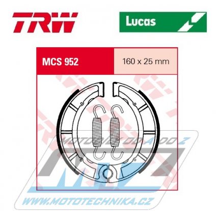 Brzdov obloen (brzdov pakny) TRW Lucas MCS952 - Yamaha DT250MX + SR250SE + DT400MX + IT425 + YZ465 + XT500